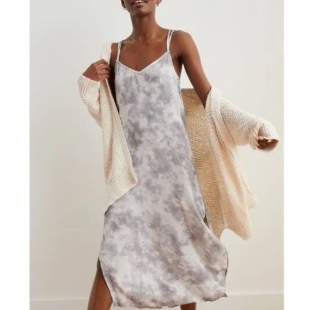 Aerie Gauze Midi Slip Dress tie dye